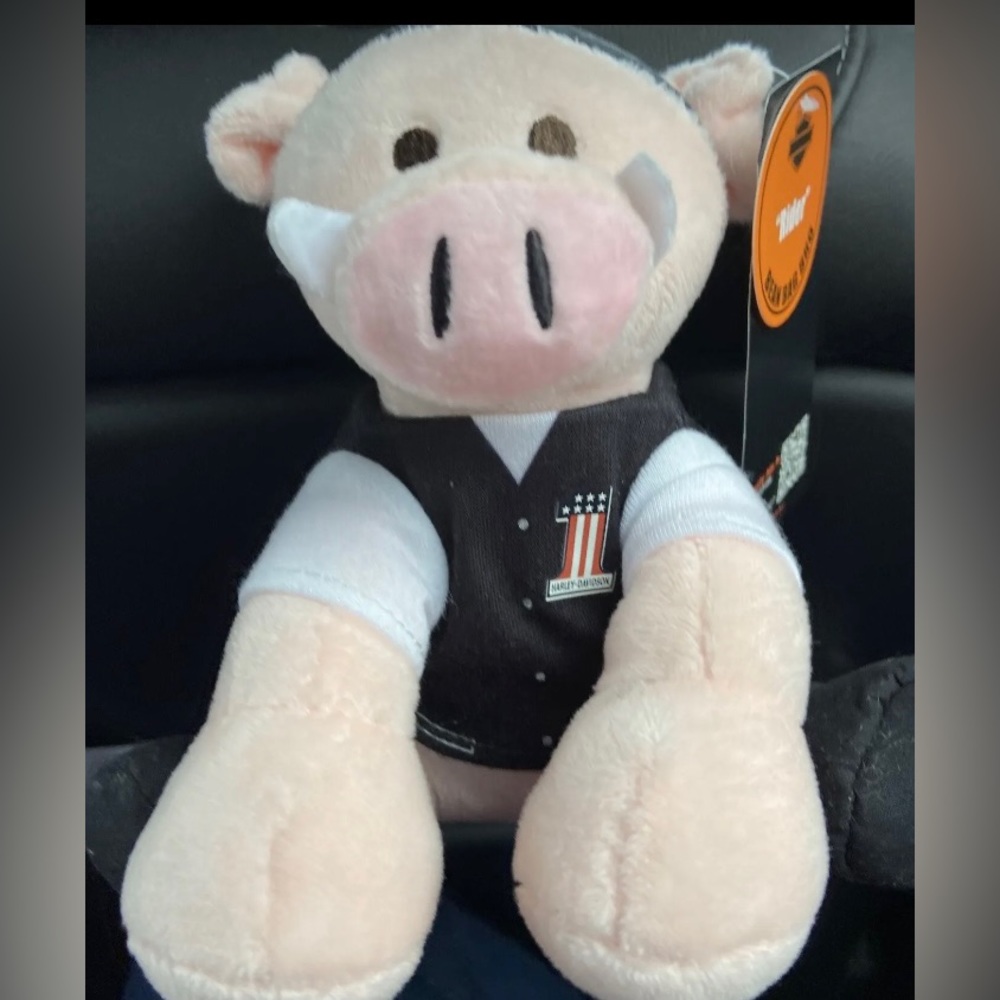 Harley-Davidson “RIDER” THE BIKER PIG 5" Bean Bag Bro Stuffed Animal NEW